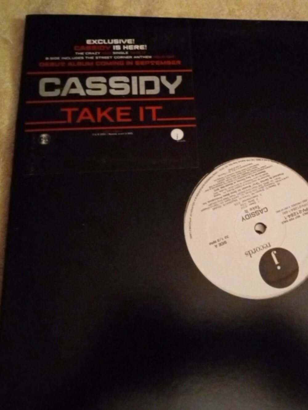 Cassidy Take It Hold Dat Vinal Record Promo Never Played record shop dead stock